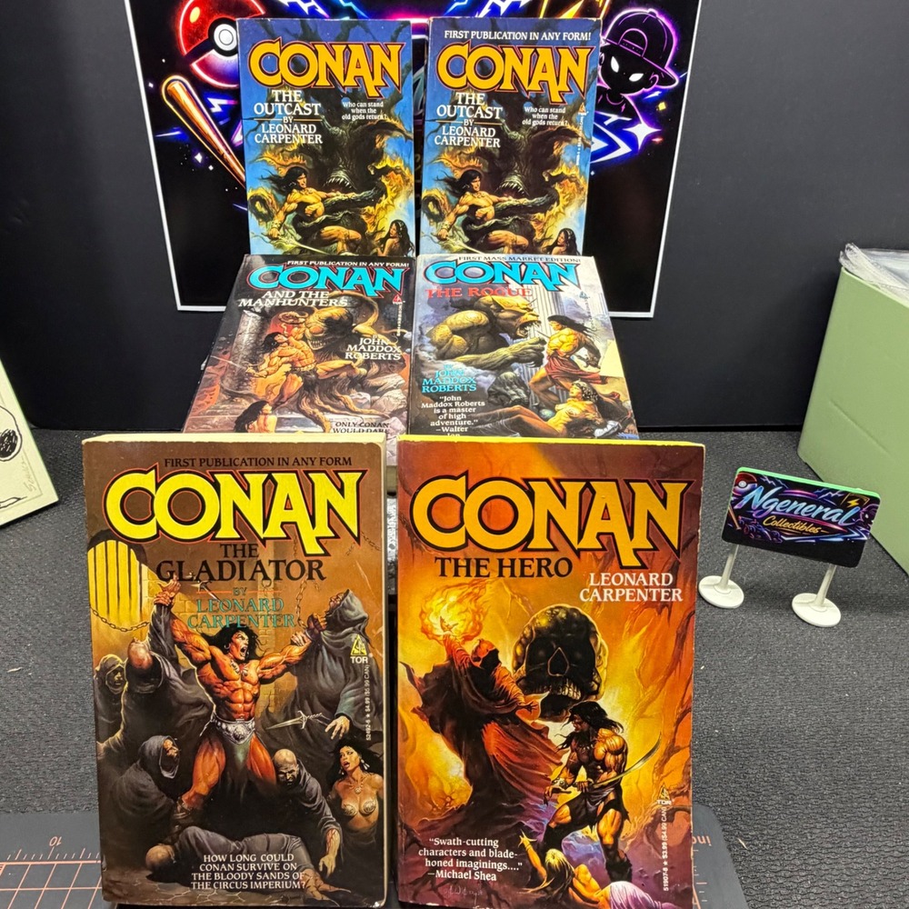 Conan the Barbarian Vintage Tor Fantasy Paperback Book Lot of 6 Outcast Hero
